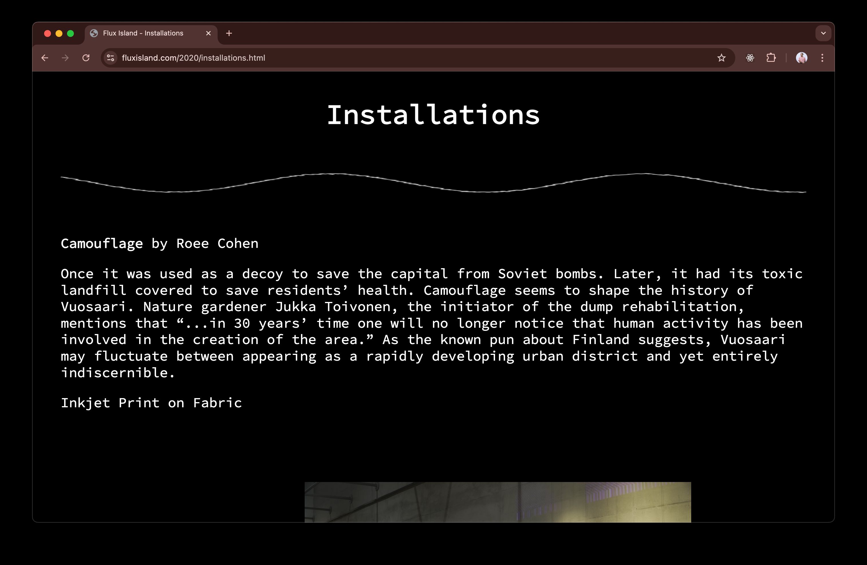 screenshot from Flux Islands site