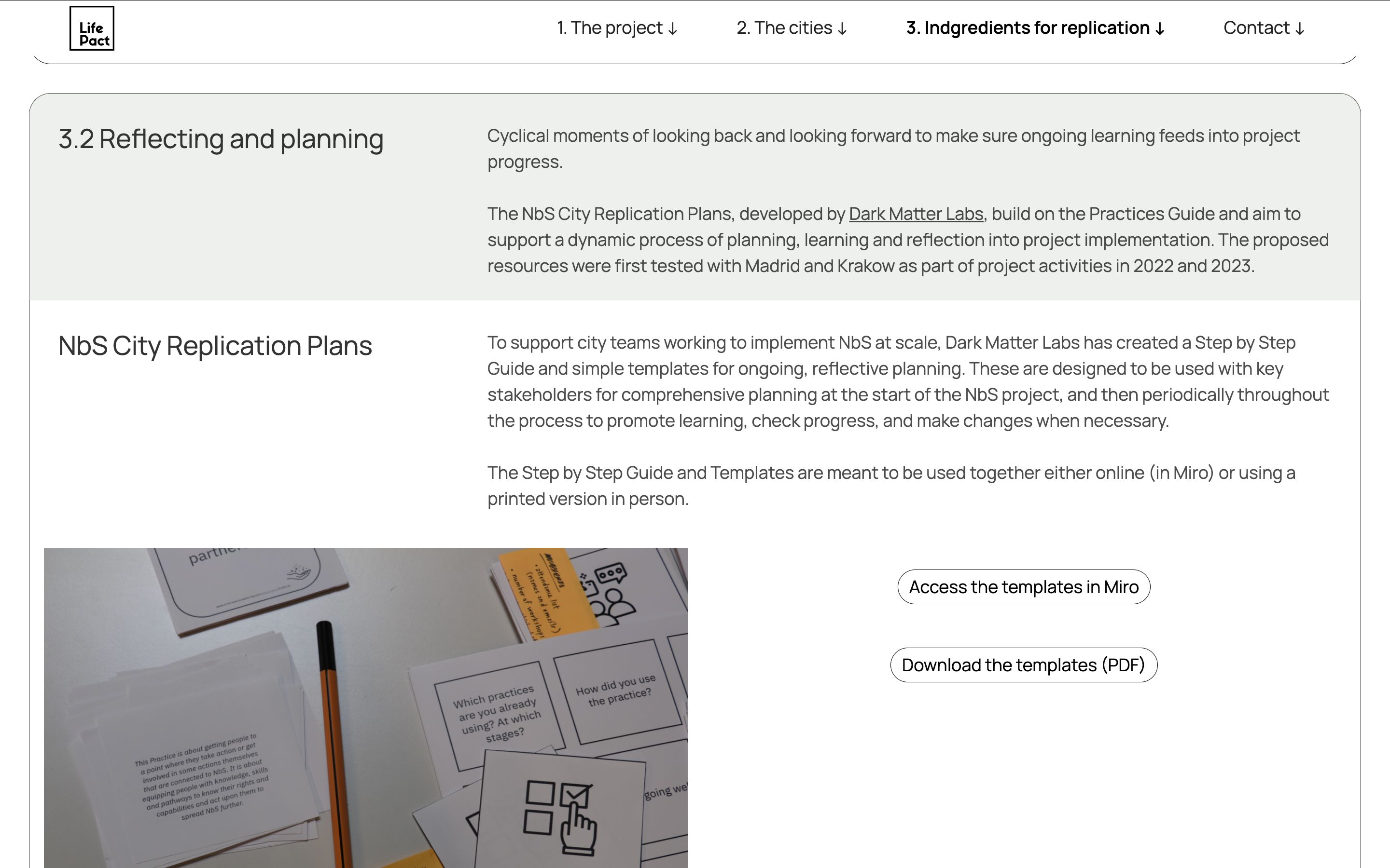 screenshot from Life Pact site